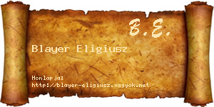 Blayer Eligiusz névjegykártya